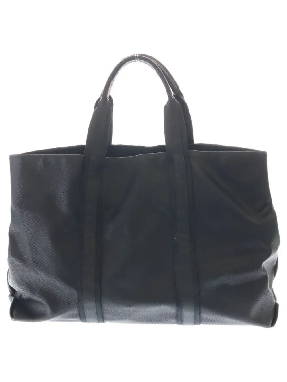 Bottega Veneta Marco Polo Leather Canvas Handle Hand Tote Black